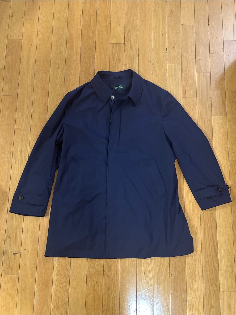 Lauren Ralph Lauren Men’s Trench Coat Water Repellant Navy Blue Size 44R
